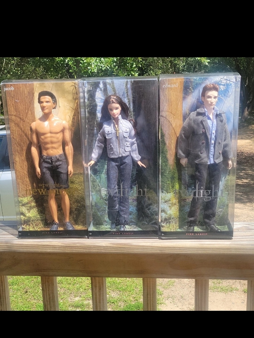 Pink Label Twilight Collector Dolls Set - Jacob, Bella, Edward - Grey Outfits